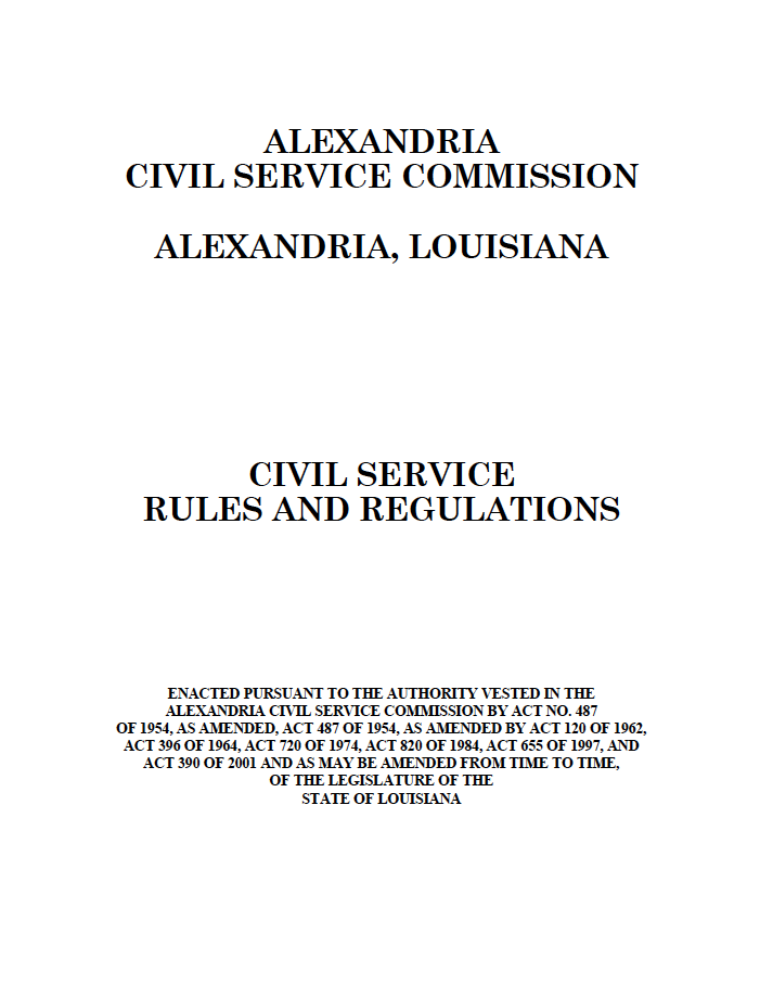 RFP's RFQ's and Bid Packages City of Alexandria, LA